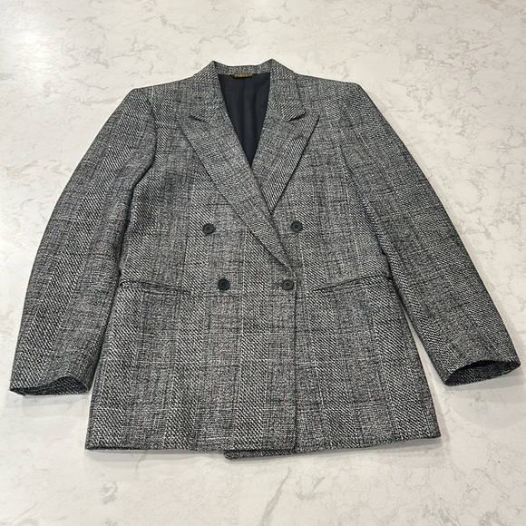 Vintage Adam’s Row by Richman Tweed Wool Double Breasted Blazer Suite Jacket 36R - Picture 16 of 16